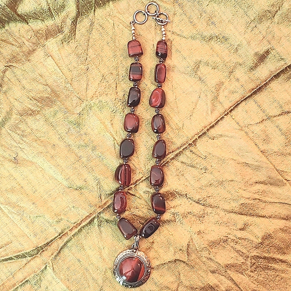 Doug Paulus tiger eye & 925 SS necklace